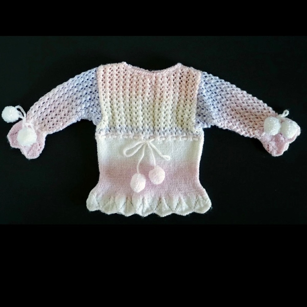Knitted sweater for girls handmade